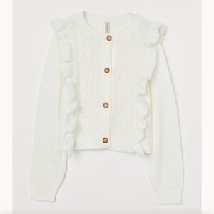 H&M cream ruffle sweater